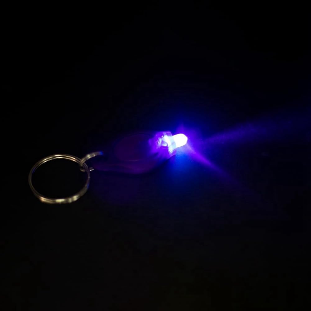 100 Stück LED-Schlüsselanhänger-Taschenlampe, 395 Nm UV-Schlüsselanhänger, Taschenlampe, UV-Licht, Lila, einfach zu bedienen