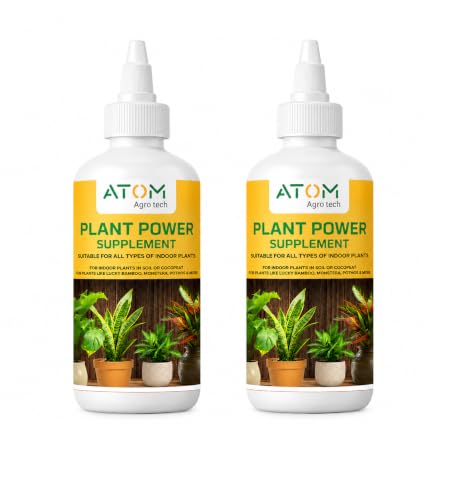 Image of Plant Power Supplement - Liquid Food for Indoor Plants Like Lucky Bamboo, Monstera, Pothos, Money Plant etc. | Effective for all Plants Each 50 ml (2 Bottles)