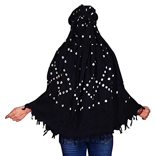 Image of Cotton Long Scarf Cum Mask Scarves Usable for Vehicle Driver | White Printed Design Fabric | Universal Size | Soft & Breathable Sun Protection | For Girl & Women