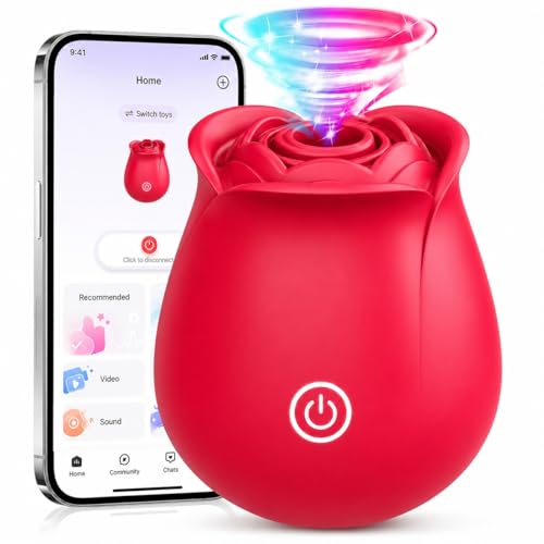 Gasevimo Rose Toy Adult Toys - Rose Sex Toy Vibrator for Women Sex Toys with 9 Sucking & Vibrating G Spot Vibrator Adult Sex Toys Clitoral Nipple Sucker Vibrators for Couples & Solo Play Clamps