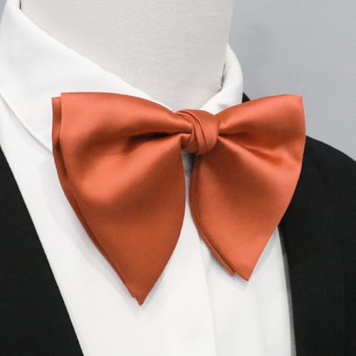 Image of Mens Bow Tie Pre Tied Oversized Bow Ties for Men Satin Bowties for Tuxedo Wedding Party Banquet