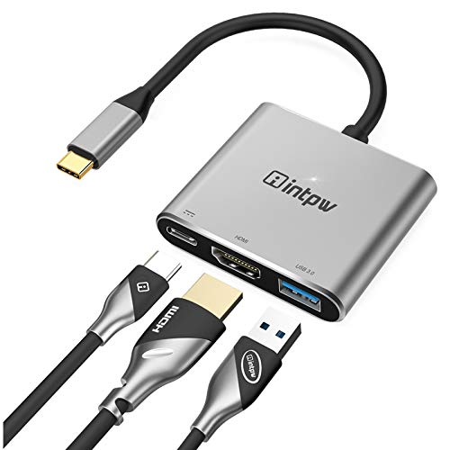 USB C to HDMI Multiport Adapter 4K@30Hz, Type C Thunderbolt 3 to HDMI Converter with USB 3.0 Port, HDMI Port, PD Charging Port Compatible with MacBook Pro Air 2021/2020 Chromebook Pixel/Dell XPS 13