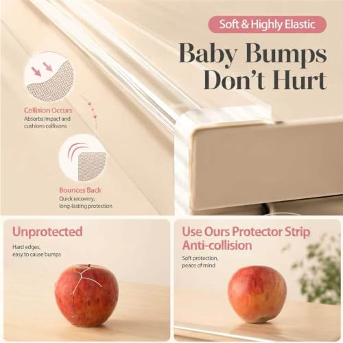 Image of ZOMPAGO 2 Rolls Value Pack Clear Baby Proofing Edge Protector vs Single Roll,Total 26FT(8M),1.18in Width Invisible Furniture Corner Guard,Cuttable Sharp Edge Safety Bumper Tape for Table