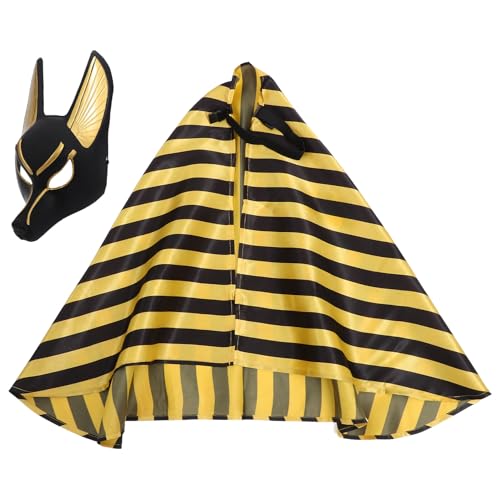 Masque Anubis Égyptien et foulard en tissu vintage pour adultes