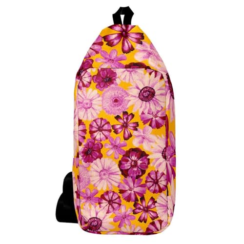 Sac à dos à bandoulière motif fleurs roses aux finitions soignées
