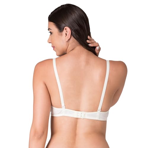 Image of Komli - Heavily Padded Push-Up Bra - Cotton Rich - Balconette - 3 /4th Coverage, Seamless, Wireless, Multiway Straps - T-Shirt Bra