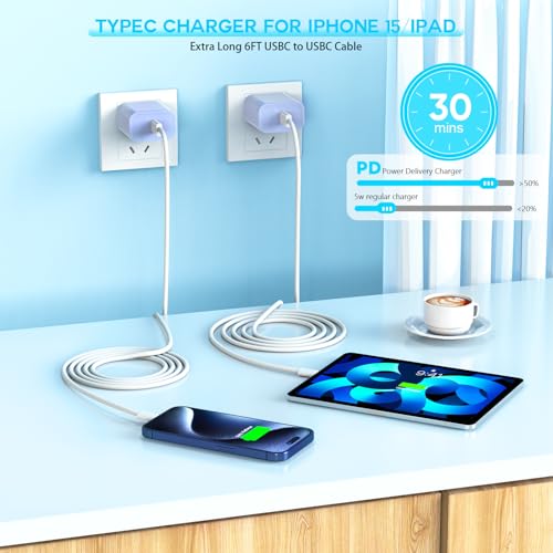 Image of Apple iPhone 17 16 Charger Fast Charging [Apple MFi Certified]3Pack Charger