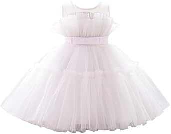 12M-6T Baby Girls Christmas Ruffle Ball Tutu Gown Wedding Party Lace Dresses