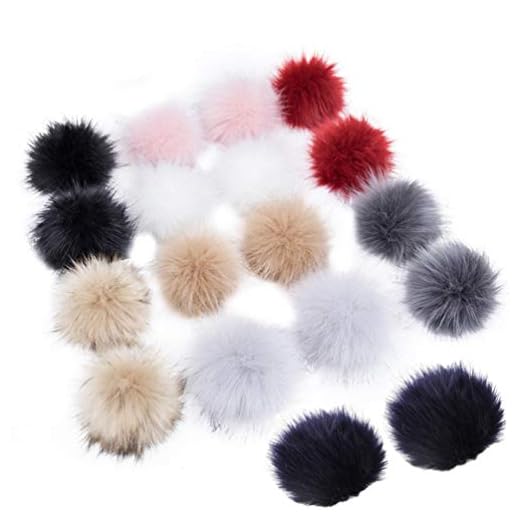 EXCEART 18 st fuskräv päls pom bollar fluffig pom pom bollar gör-det-själv päls fluffig pom fluffig pompom stickning dekoration för hattar skor halsdukar väskor nyckelringar fest födelsedag bröllop jul