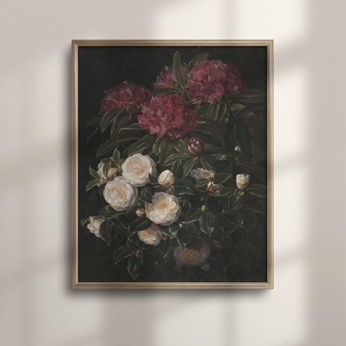 Antique Floral Oil Painting - Vintage Roses Still Life Artwork