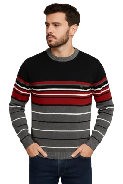 cotfyne Men's Wool Round Neck Sweater |Full Sleeve, Soft Men's Winterwear Office wear Pullover|Regular Fit Casual Lightweight Everyday Wear Sweater for Men-01788-picture-25