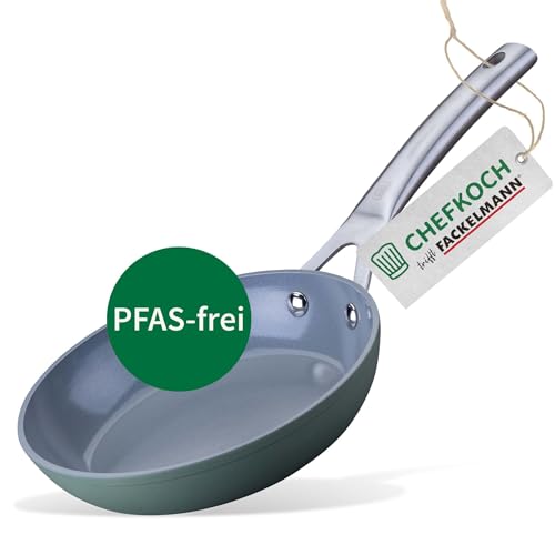 FACKELMANN Chefkoch trifft Keramikpfanne Stuttgart Ø 20 cm – Hochwertige, PFAS-freie Antihaftbeschichtung, 100 % recyceltes Aluminium, backofengeeignet bis 200 °C