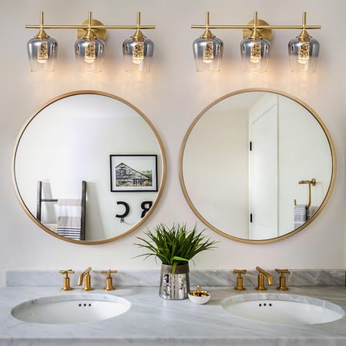 Image of foucasal 3 Light Vanity Light for Bathroom, Dimmable 2700K-6000K Bathroom Vanity Light Fixtures Mirror, Modern LED Lighting Fixtures for Living Rooms, Hallways, Bedroom