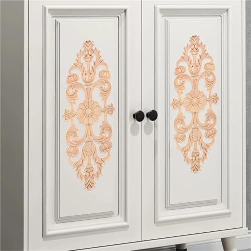 Apliques de madera tallada en roble con diseño de flor ondulada 4