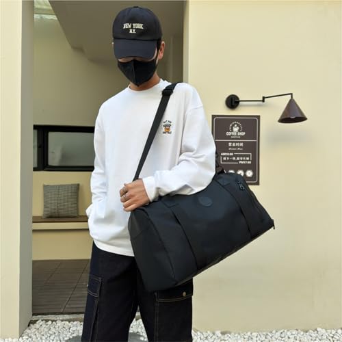 Large Capacity Travel Bag For Summer Lightweight Zipper Travel Bag Portable Sports Yoga Independent(Black)3