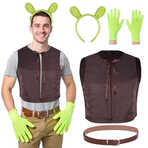 Mprocen Juego de accesorios para disfraz de chaleco, disfraz completo con cinturón, gorro y guantes, adecuado para disfraces de Halloween y cosplay para adultos
