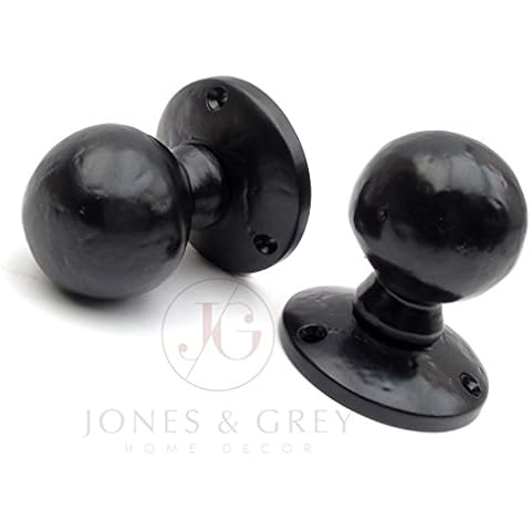 Jones & Grey Vintage Black Round Door Knobs Cover