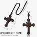 TIANAO Cross Necklace for Men,Handmade Wood Cross Necklace, Cross for Car Mirror,Gift for Him-Adjustable Length Cross Necklace,Wooden Cross Necklace-More Comfortable