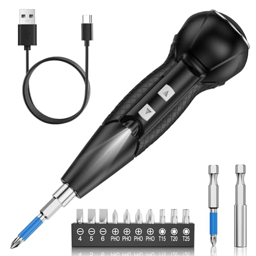 UIOF Electric Screwdriver Cordless,12 in 1 Portable Cordless Rechargeable Screwdriver Set,Battery Screwdriver with Led Worklight and Charger for Home Office DIY Tools