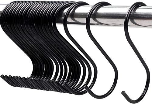 Black S Hooks Steel Hanging Hooks Heavy Duty 28 Packs S Hanger Hook Metal Kitchen Pot Rack Hooks Closet Hooks Plants Hooks for Hanging Pot,Plants