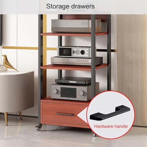 Meuble stéréo à 5 niveaux et support multimédia audio-vidéo avec 4 étagères réglables