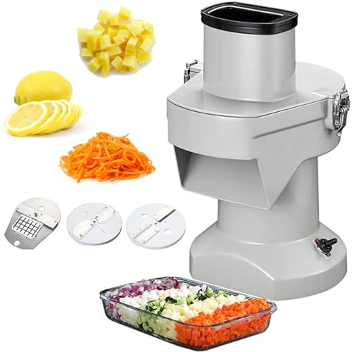 YCNLYSSR Cortadora eléctrica Multifuncional de Verduras 3 en 1, cortadora de rábanos, cortadora eléctrica de 10 mm, cortadora de 2,4 mm y rallador de 3 mm, cortadora eléctrica de Frutas.