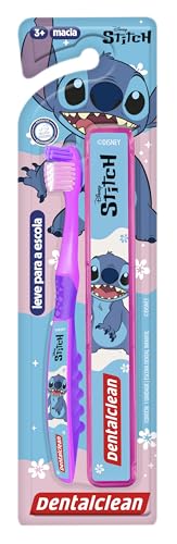 Dentalclean Escova de Dente Stitch Escolar Infantil Macia, Rosa