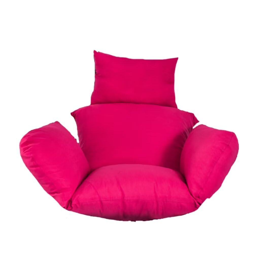 Hängesessel für den Innen- und Außenbereich, mit Kissen, rosa Sitzpolster für Schaukelkorb, Stuhl