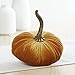 Set of 4 Small Velvet Pumpkins, Handmade Home Decor, Holiday Mantle Decor, Fall Halloween Thanksgiving Centerpiece, Rustic Fall Wedding Centerpiece (2 Luxe Medallion, Ivory, Gold)