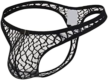 Mens Underwear Bikini Briefs Sexy Low Waist U Bulge Pouch Thongs Front Bulge Briefs See Through Erotic Trunks Underwear Black