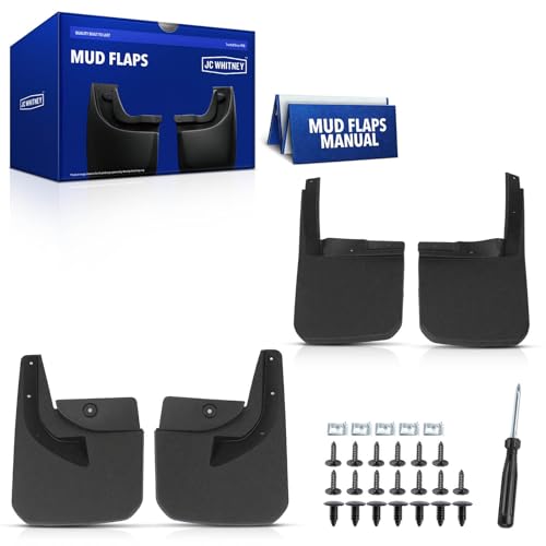 JC Whitney JFBAJCWSG00188 Set of 4 Front and Rear Mud Flaps Splash Guards - Compatible with Jeep Wrangler 2019-2025