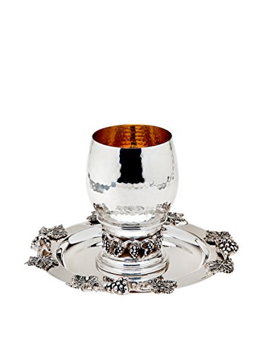 Godinger Hammered Grapevine Kiddush Cup & Tray