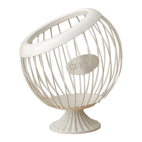 STARTIST Coffee Pod Basket, Modern Coffee Capsule Holder, Countertop Coffee Bar Organizer, White