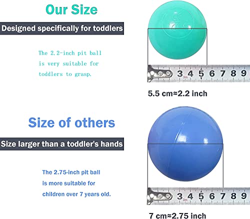 Amuya Ball Pit Balls Half Star-Shaped 200 Pieces, Ball Pit Balls for Kids, BPA&Phthalate Free Non-Toxic Crush Proof Play Balls Soft Plastic Balls 2.2 inch,Toddle (200 Balls, Rainbow)