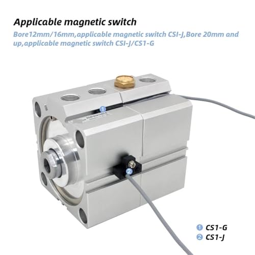 Vérin pneumatique SDAT25 double acting cylindre compact aluminium - 6