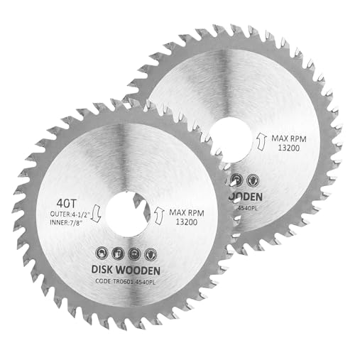 CTDMJ® Circular Saw Blade,2 pcs 115mm Carbide Saw Blade 4.5 Angle Grinder Circular Saw Blade 40 Teeth for Woodworking Cutting Disc Wood Plastic Alloy Carbide Finishing Saws Blade