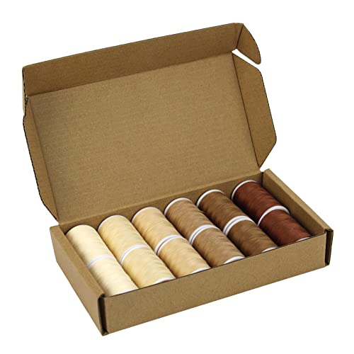 Multi-Purpose Thread For Sewing, 200Y/Spool 40S/2, Polyester Sewing Threads Kits For Sewing Machine & Hand Sewing (6 Neutral Colors X2) #TOP2
