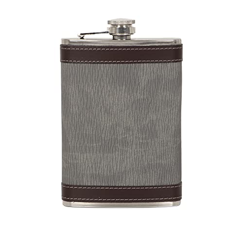 Image of Stainless Steel Hip Flask with Funnel & 4 Shot Glass for Men & Women, 9 oz (266 ml) Wine Whiskey Vodka Alcohol Drinks Pocket Bottle Beverage Holder (AR3783)