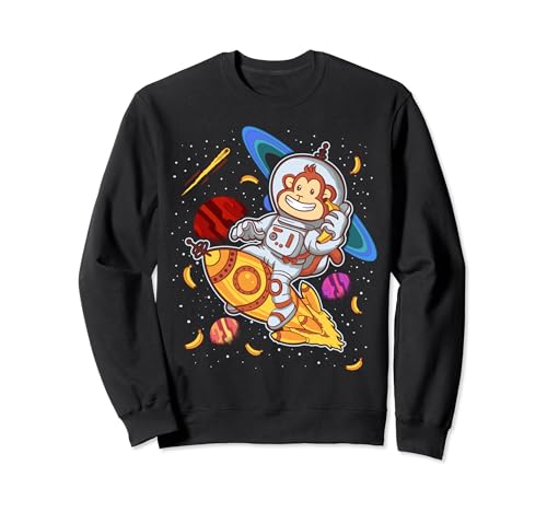 Astronauta Monkey Space Rocket Lindo Divertido Niños Niñas Sudadera