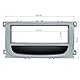 tomzz Audio 2415-049 Radioblende Set kompatibel mit Ford Focus 2 Mondeo S-Max C-Max Galaxy Kuga Silber mit Ablagefach Quadlockadapter ISO