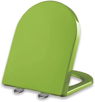 U-Shaped Colorful Slow Close Toilet Seat, Quiet Toilet Seats Cover, 360 Adjustable Hinge, One-Click Quick Release, Easy to Install & Clean, Polypropylene PP, Green, 18.1x14.2in