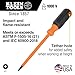 Klein Tools 6846INS Insulated Screwdriver, Made in USA, 1000V #2 Square Tip Screwdriver with 6-Inch Shank, Tip-Ident, Cushion-Grip Handle