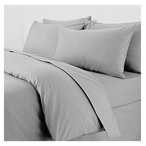 RAYYAN LINEN 100% EGYPTIAN COTTON 200 THREAD COUNTS SILVER (GREY) DUVET QUILT COVER BEDDING SET [SIZE KING] WITH PAIR OF PILLOWCASES Cover