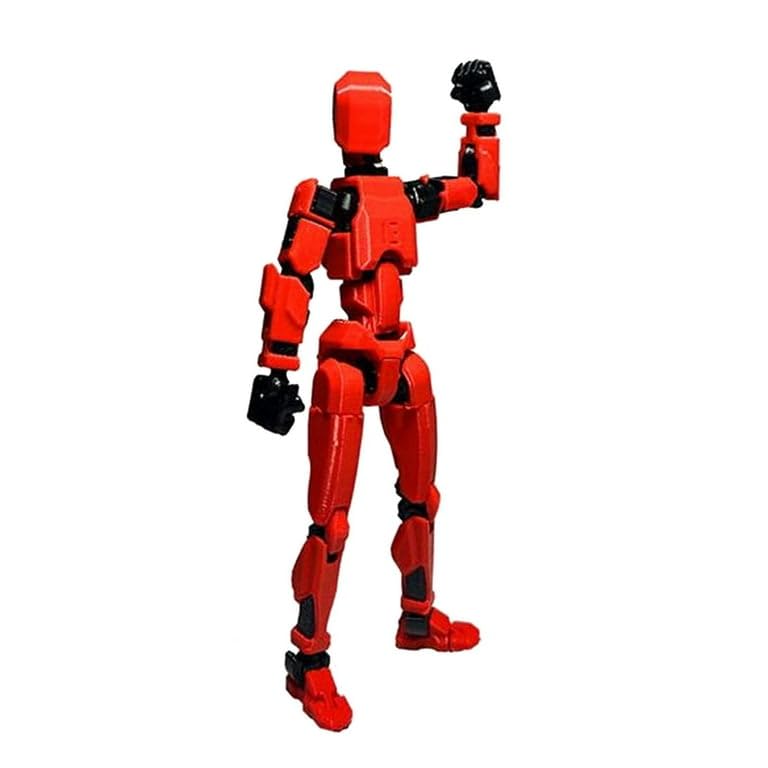 Image of DIY Dummy 13 Action Figure Robot | Fully Articulated Robot Toy | 3D Printed (5.4inches) (Red-Black)