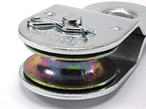 Elitexion Fixed Single Pulley Block Wheel, Pulley Roller Loading 420 Lbs. – Pack of 3
