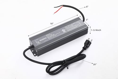 Minxue 300W 24V LED Power Supply, IP66 Waterproof Outdoor Driver, AC 110-277VAC to DC 24V 12.5A Low Voltage Transformer with UL Certification for LED Light, Computer Project, 10X4X1-3/4 Inch by Minxue - Image 3