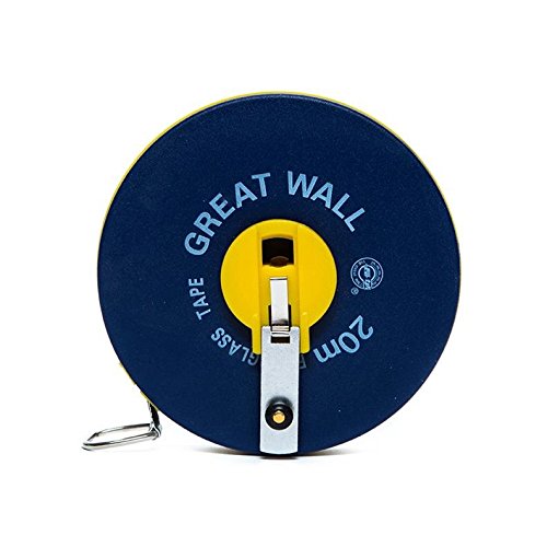 Oxycute GD Rollbandmaß 20 m Kapselmaßband Rollenmaßband mit Öse, Kurbel, sehr reißfester Qualität, Breite 13 mm, Fiberglass-Gehäuse