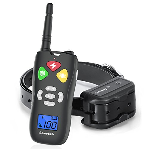 Nemobub Dog Training Collar 100% Waterproof Remote with Beep Vibration Shock Rechargeable Dogs, 300 yd.