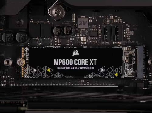 Image of Corsair MP600 CORE XT 1TB PCIe Gen4 x4 NVMe M.2 SSD - High-Density QLC NAND - M.2 2280 - DirectStorage Compatible - Up to 5,000MB /sec - Great for PCIe 4.0 Notebooks and Desktops - Black