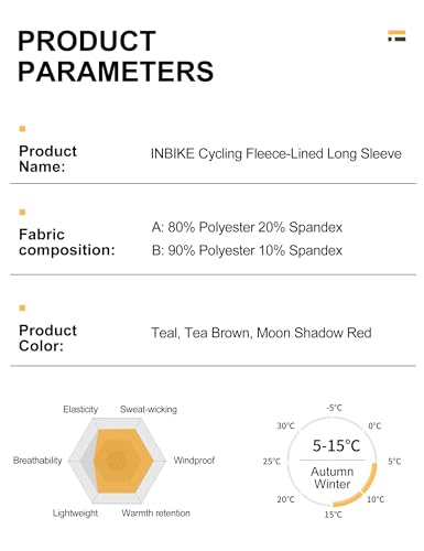 INBIKE Maillot de Manga Larga Invierno para Mujer con Forro Polar Transpirable Logo Reflectante Múltiples Bolsillos Maillot MTB Térmico Azul Verdoso-M - imagen 8